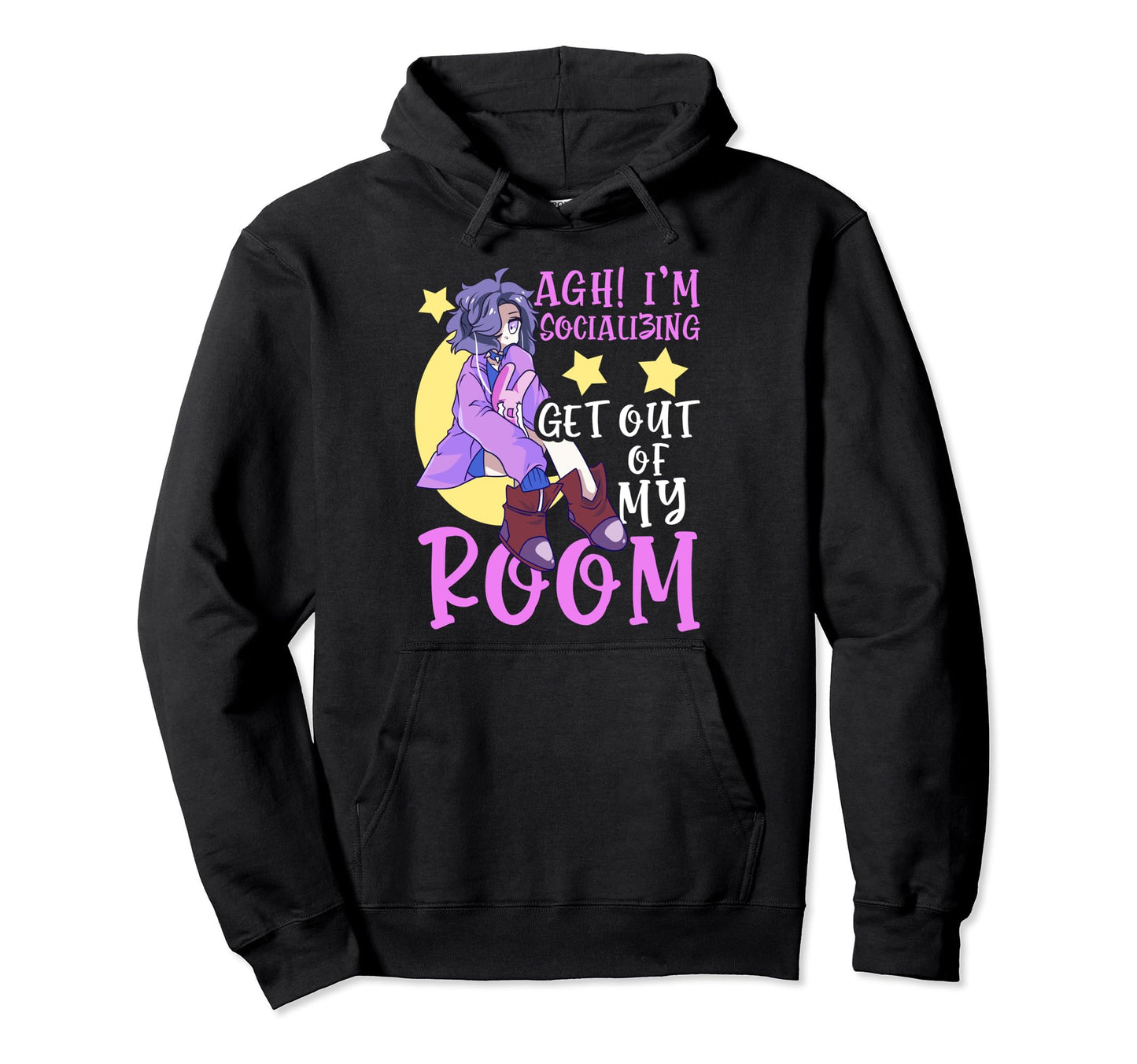 Kawaii Pastel Goth Menhera Anime Agh Hoodie - Streetwear Style for Adults - T-Shirt, Sweatshirt, Hoodie