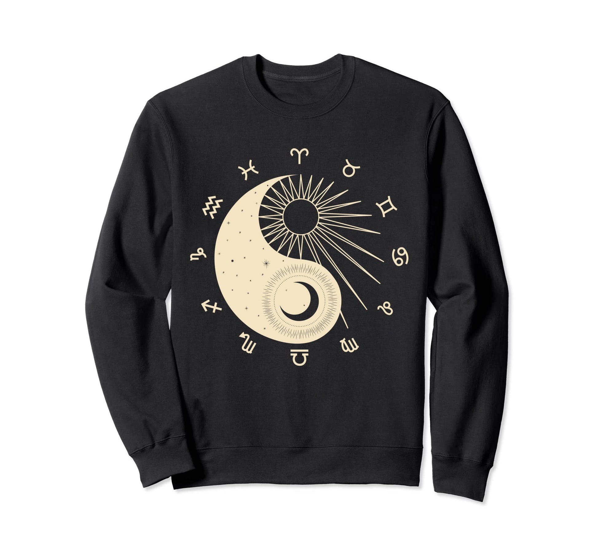 Sun Moon Astrology Zodiac Symbols Sweatshirt - Fun Novelty Design Unisex - T-Shirt, Sweatshirt, Hoodie