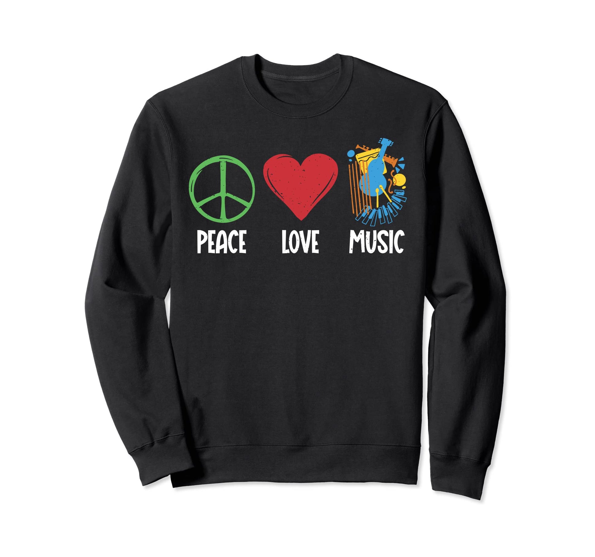 Peace Love Music Teacher Sweatshirt - Minimalist Print for Adults - T-Shirt, Sweatshirt, Hoodie