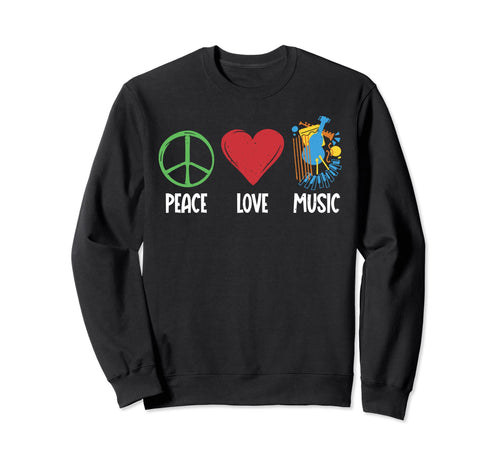 Peace Love Music Teacher Sweatshirt - Minimalist Print for Adults - T-Shirt, Sweatshirt, Hoodie