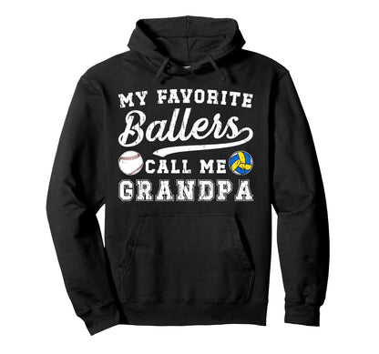 Ballers Call Me Grandpa Volleyball Hoodie - Aesthetic Graphic Unisex - T-Shirt, Sweatshirt, Hoodie