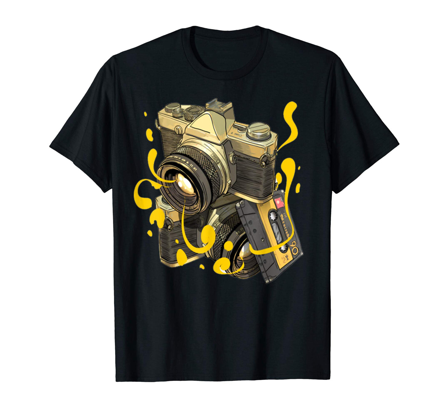 Camera Cassette Tape Photography T-Shirt - Casual Everyday Wear for Adults - T-Shirt, Sweatshirt, Hoodie