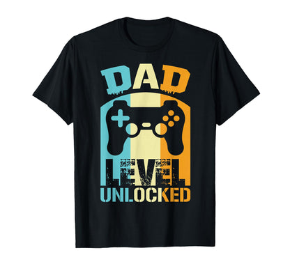 Dad Level Unlocked Gaming T-Shirt - Casual Everyday Wear for Adults - T-Shirt, Sweatshirt, Hoodie