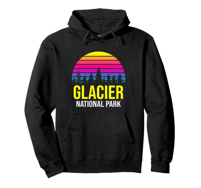 Glacier National Park Sunset Family Hoodie - Novelty Apparel for Adults - T-Shirt, Sweatshirt, Hoodie