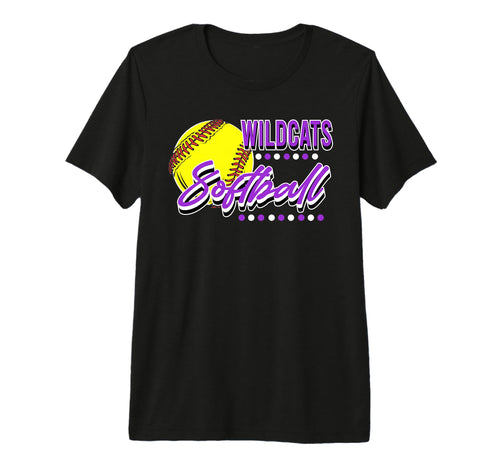 Wildcats Softball Team Mom Game Day Purple T-Shirt - Unique Graphic Unisex - T-Shirt, Sweatshirt, Hoodie