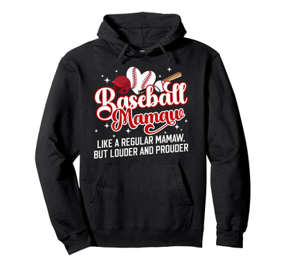 Baseball Mamaw Baseball Player Mamaw Hoodie - Graphic Print Men Women - T-Shirt, Sweatshirt, Hoodie