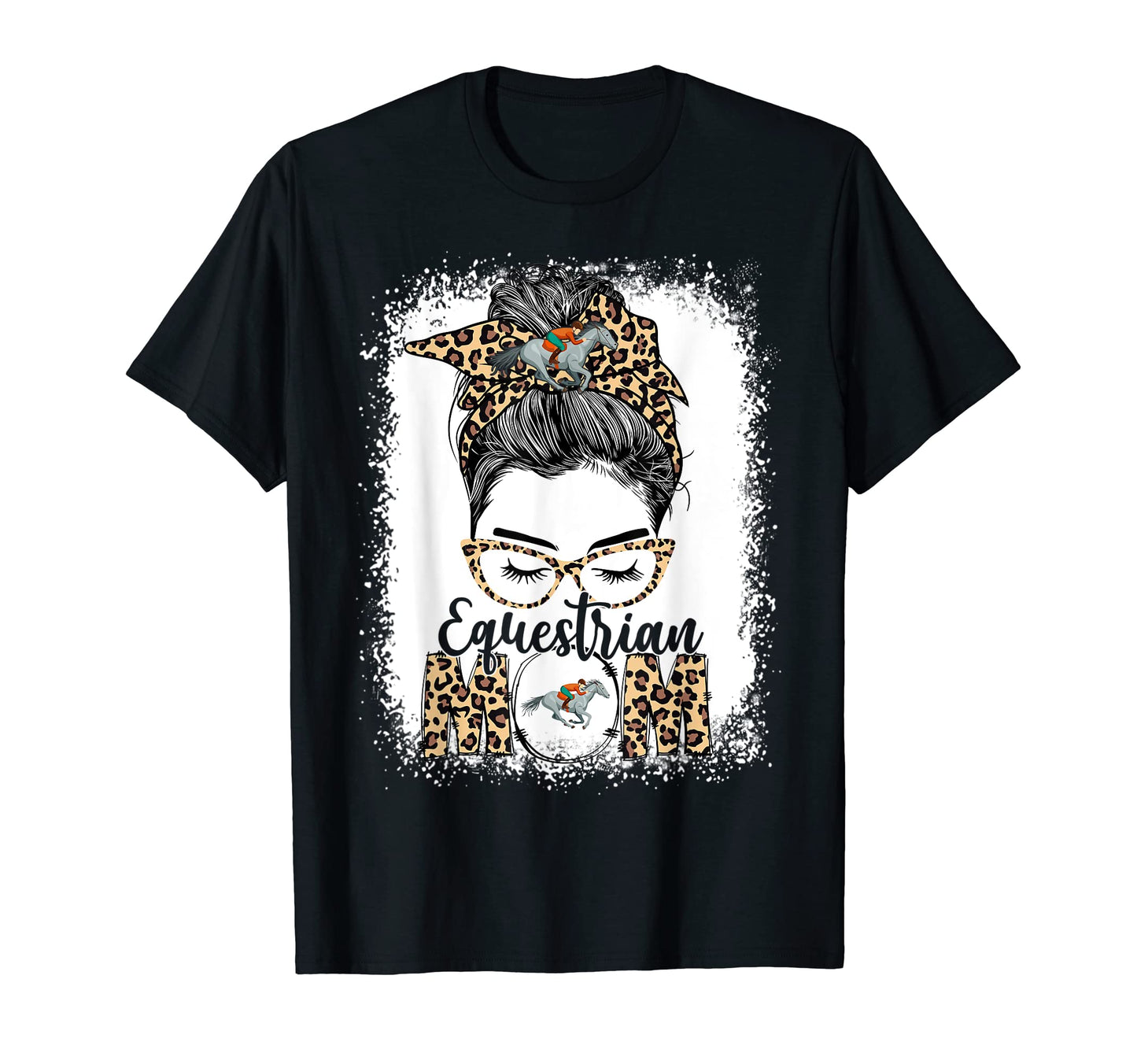 Equestrian Mom Game Day Messy Bun T-Shirt - Minimalist Print Men Women - T-Shirt, Sweatshirt, Hoodie