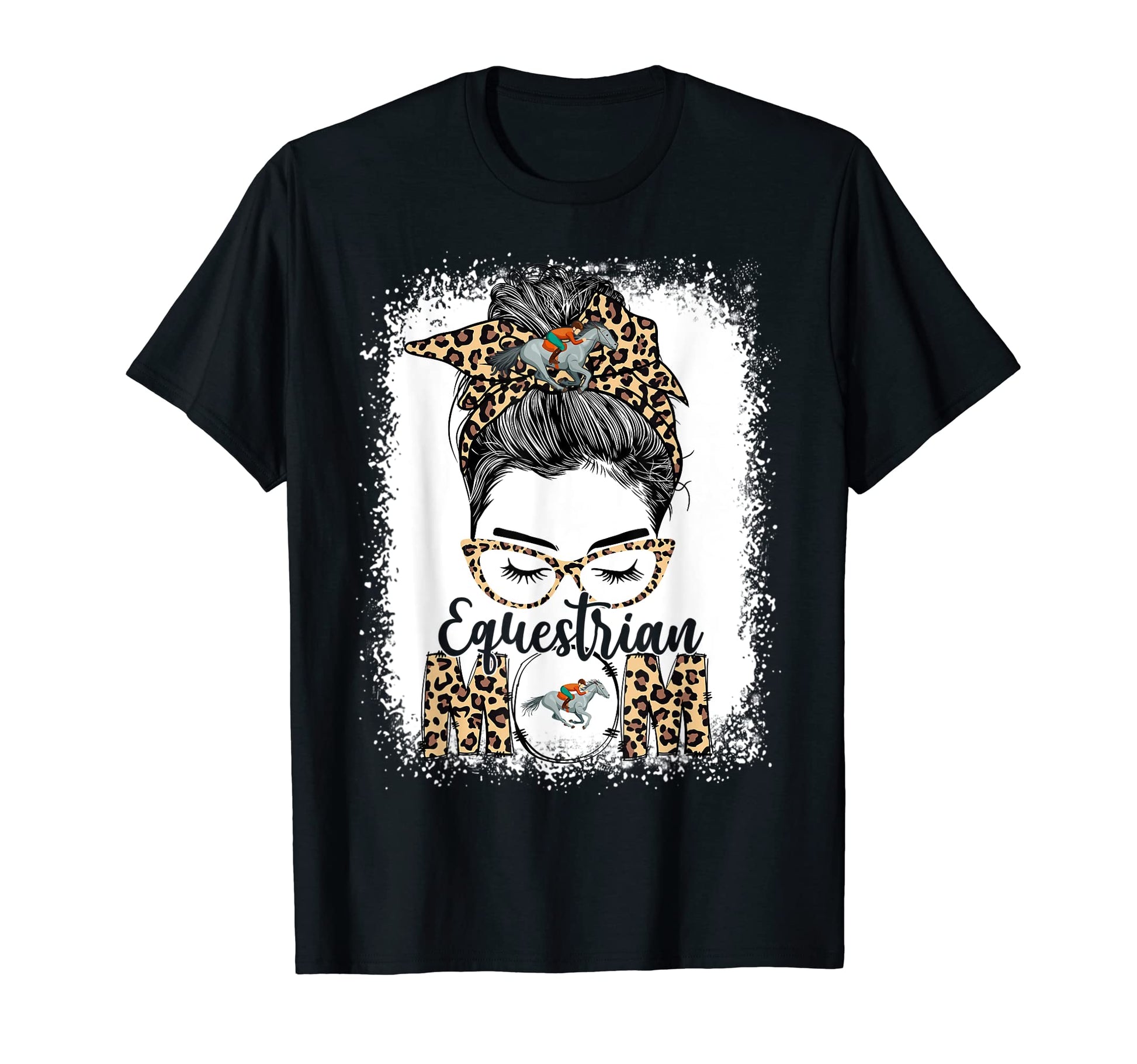 Equestrian Mom Game Day Messy Bun T-Shirt - Minimalist Print Men Women - T-Shirt, Sweatshirt, Hoodie