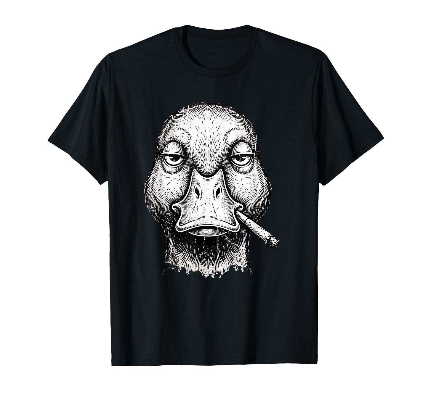 Funny Duck Smoking Cigarette Meme Grunge T-Shirt - Minimalist Print Unisex - T-Shirt, Sweatshirt, Hoodie