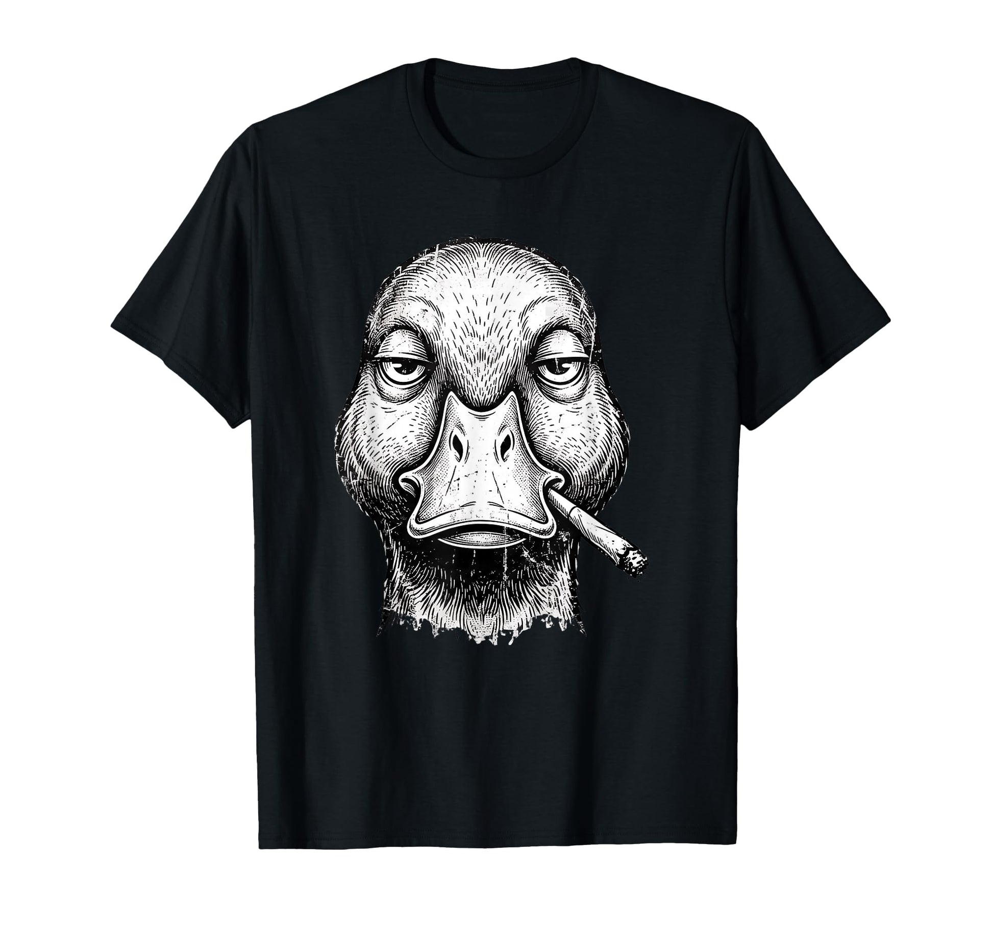 Funny Duck Smoking Cigarette Meme Grunge T-Shirt - Minimalist Print Unisex - T-Shirt, Sweatshirt, Hoodie