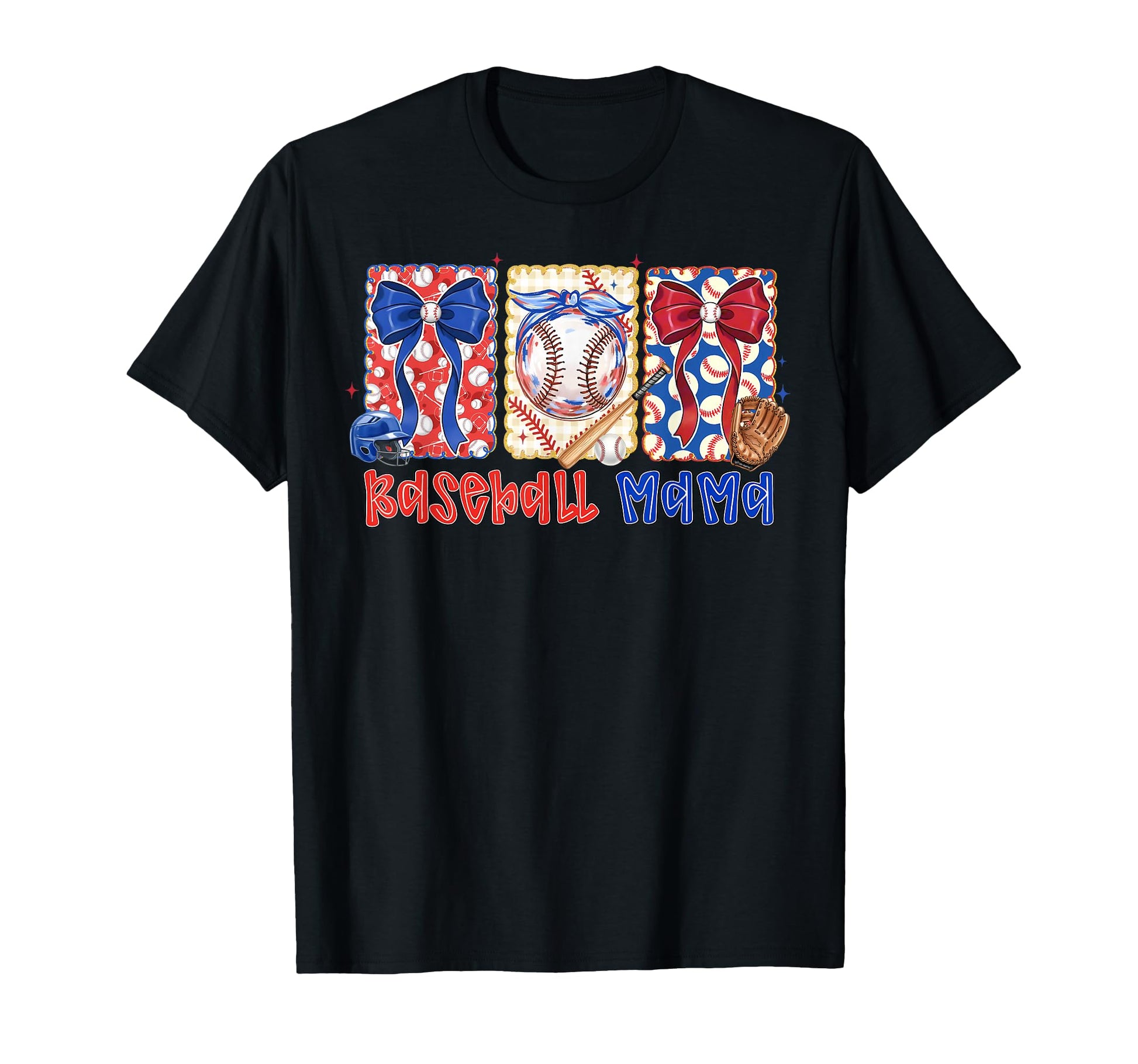 Preppy Baseball Mama Coquette Bow T-Shirt - Custom Art Print Men Women - T-Shirt, Sweatshirt, Hoodie
