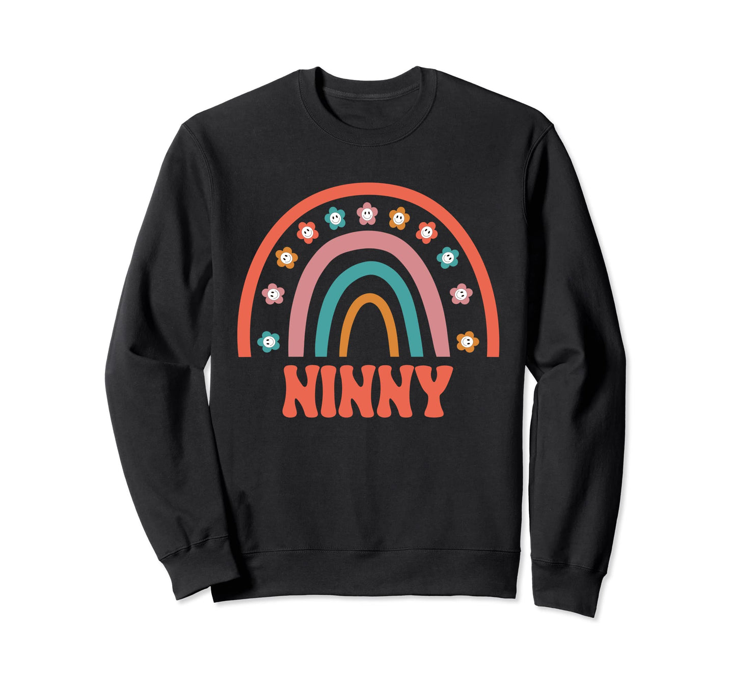Ninny Groovy Grandma Rainbow Boho Sweatshirt - Graphic Print Unisex - T-Shirt, Sweatshirt, Hoodie