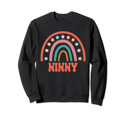 Ninny Groovy Grandma Rainbow Boho Sweatshirt - Graphic Print Unisex - T-Shirt, Sweatshirt, Hoodie