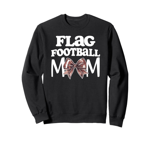 Flag Football Mom Coquette Bow Sweatshirt - Graphic Print for Adults - T-Shirt, Sweatshirt, Hoodie