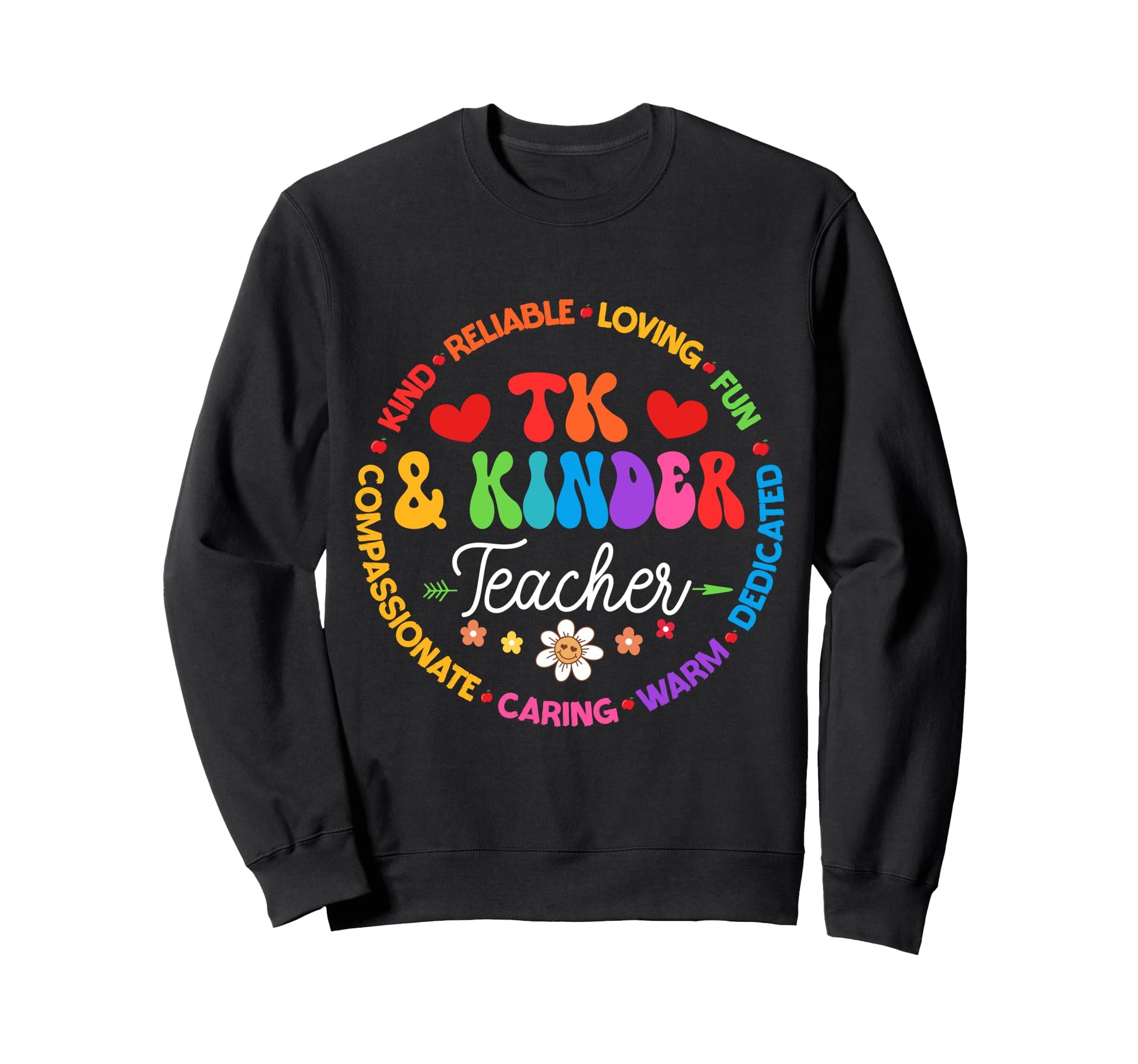 Tk Kinder Teacher Crew Sweatshirt - Minimalist Print for Adults - T-Shirt, Sweatshirt, Hoodie