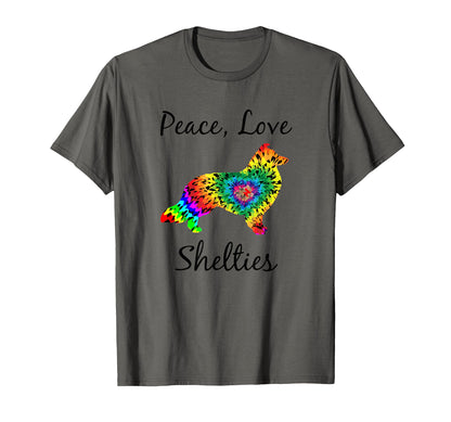 Sheltie Sheltie Gifts Tie Dye Peace T-Shirt - Aesthetic Graphic Men Women - T-Shirt, Sweatshirt, Hoodie