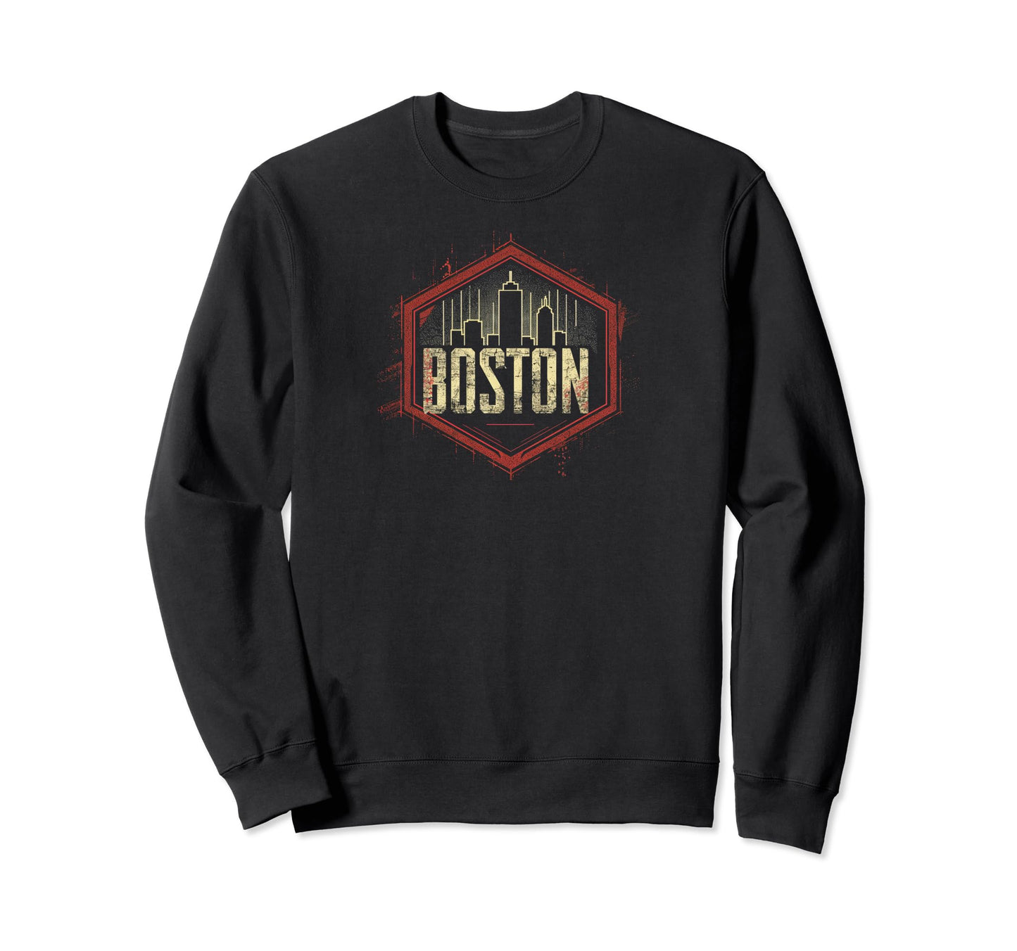 Boston Grit 90S Grunge Urbandecay Mens Sweatshirt - Custom Art Print Unisex - T-Shirt, Sweatshirt, Hoodie