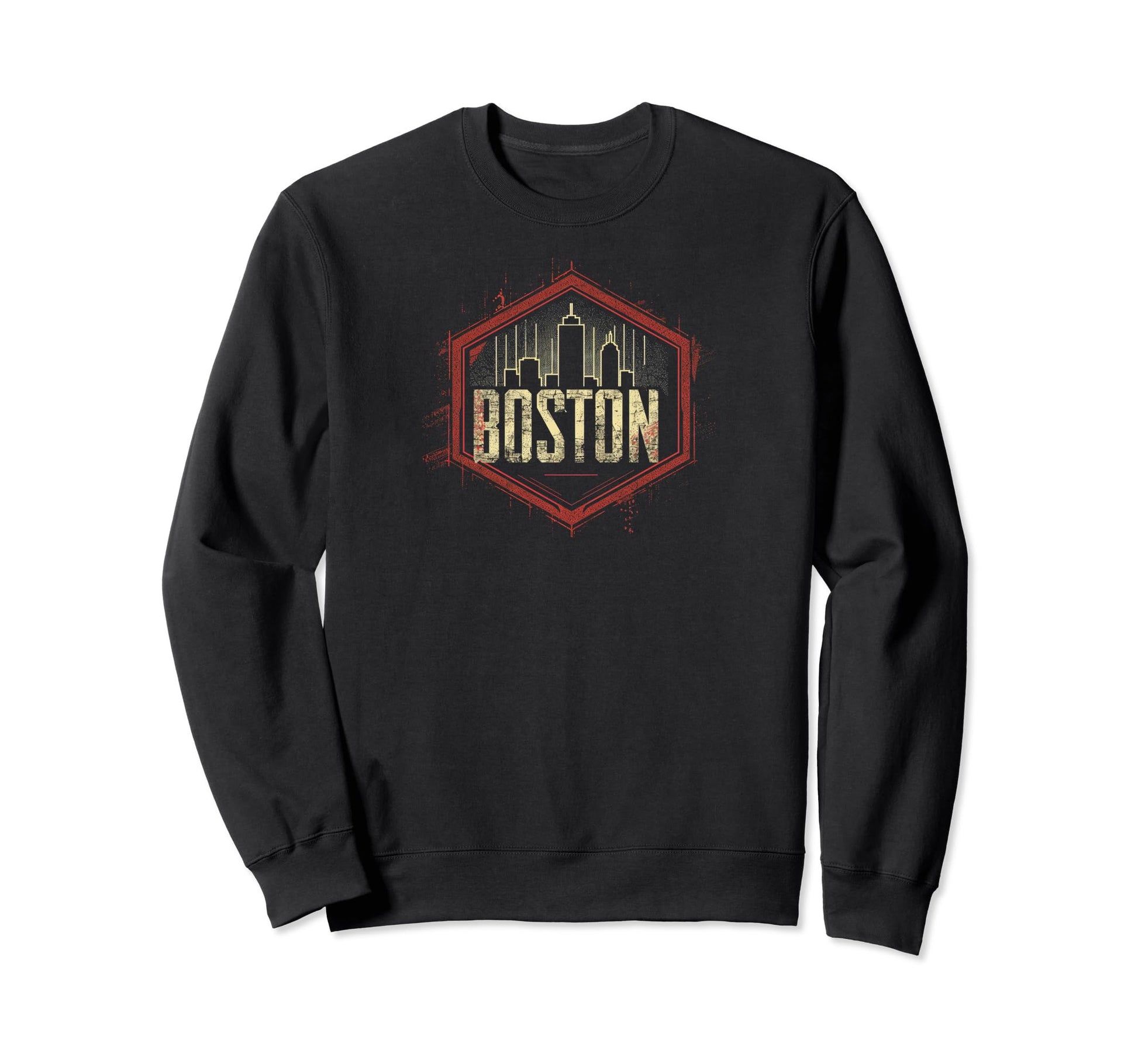 Boston Grit 90S Grunge Urbandecay Mens Sweatshirt - Custom Art Print Unisex - T-Shirt, Sweatshirt, Hoodie