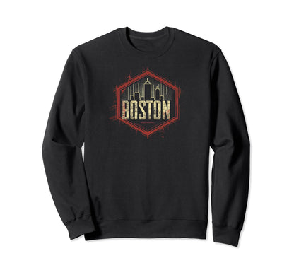 Boston Grit 90S Grunge Urbandecay Mens Sweatshirt - Custom Art Print Unisex - T-Shirt, Sweatshirt, Hoodie