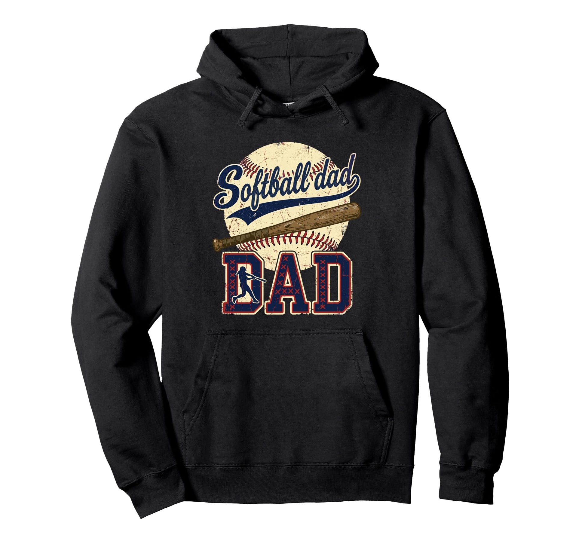 Softball Dad Funny Fathers Day Sports Papa Hoodie - Minimalist Print Unisex - T-Shirt, Sweatshirt, Hoodie