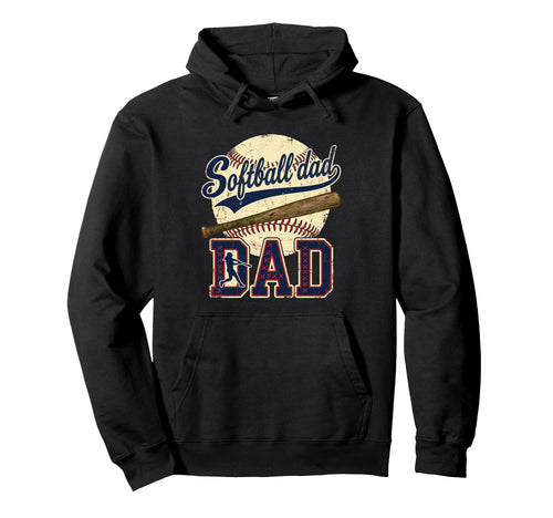 Softball Dad Funny Fathers Day Sports Papa Hoodie - Minimalist Print Unisex - T-Shirt, Sweatshirt, Hoodie