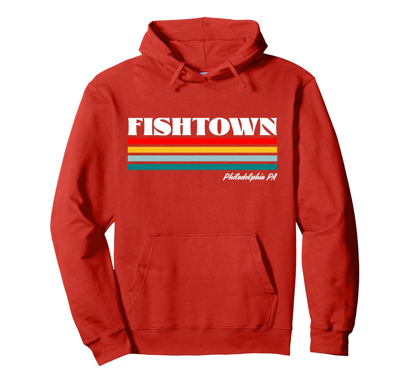 Fishtown Philadelphia Pa Rainbow Stripes Hoodie - Trendy Graphic Unisex - T-Shirt, Sweatshirt, Hoodie