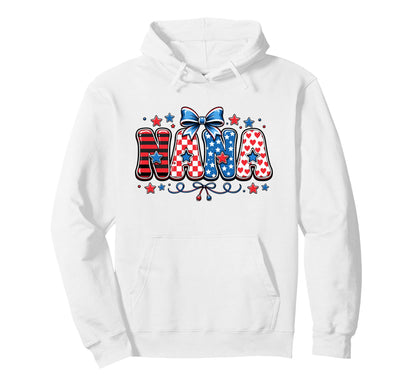 Nana Grandma Matching Family Usa Hoodie - Minimalist Print Men Women - T-Shirt, Sweatshirt, Hoodie