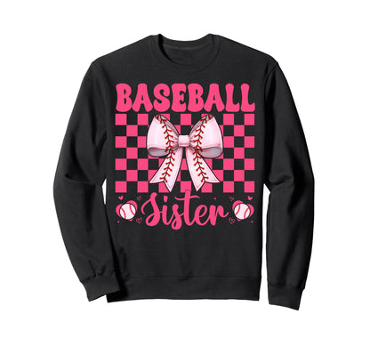Baseball Sister Baseball Coquette Sweatshirt - Streetwear Style for Adults - T-Shirt, Sweatshirt, Hoodie