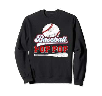 Baseball Pop Pop Grandpa Best Pop Sweatshirt - Minimalist Print for Adults - T-Shirt, Sweatshirt, Hoodie