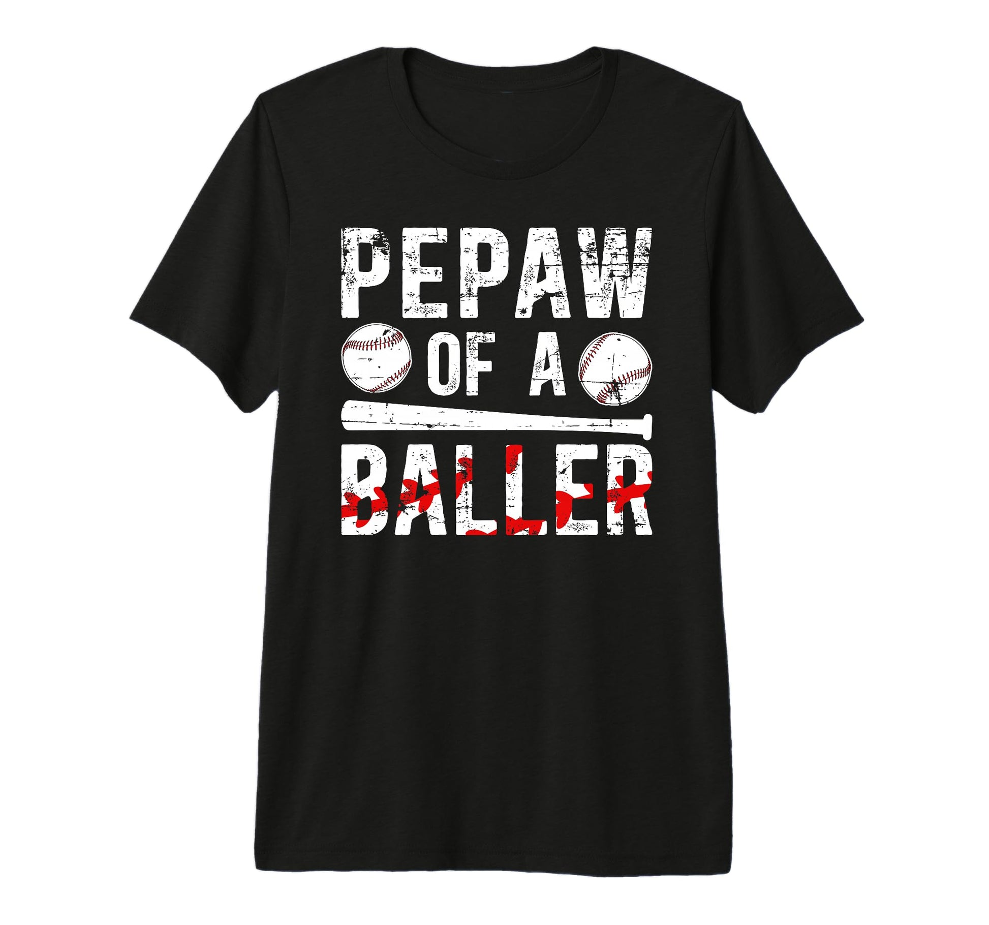 Mens Pepaw Baller Baseball Pepaw T-Shirt - Graphic Print for Adults - T-Shirt, Sweatshirt, Hoodie