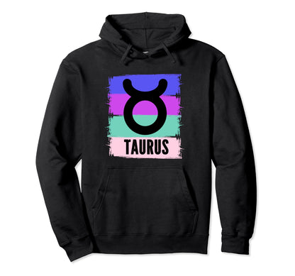 Taurus Symbol Stylish Colors Rainbow Hoodie - Streetwear Style Men Women - T-Shirt, Sweatshirt, Hoodie
