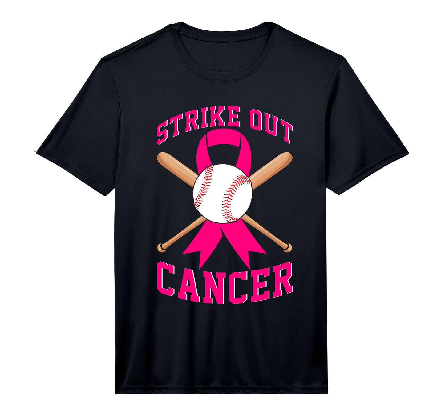 Strike Out Breast Cancer Baseball Fight T-Shirt - Graphic Print for Adults - T-Shirt, Sweatshirt, Hoodie