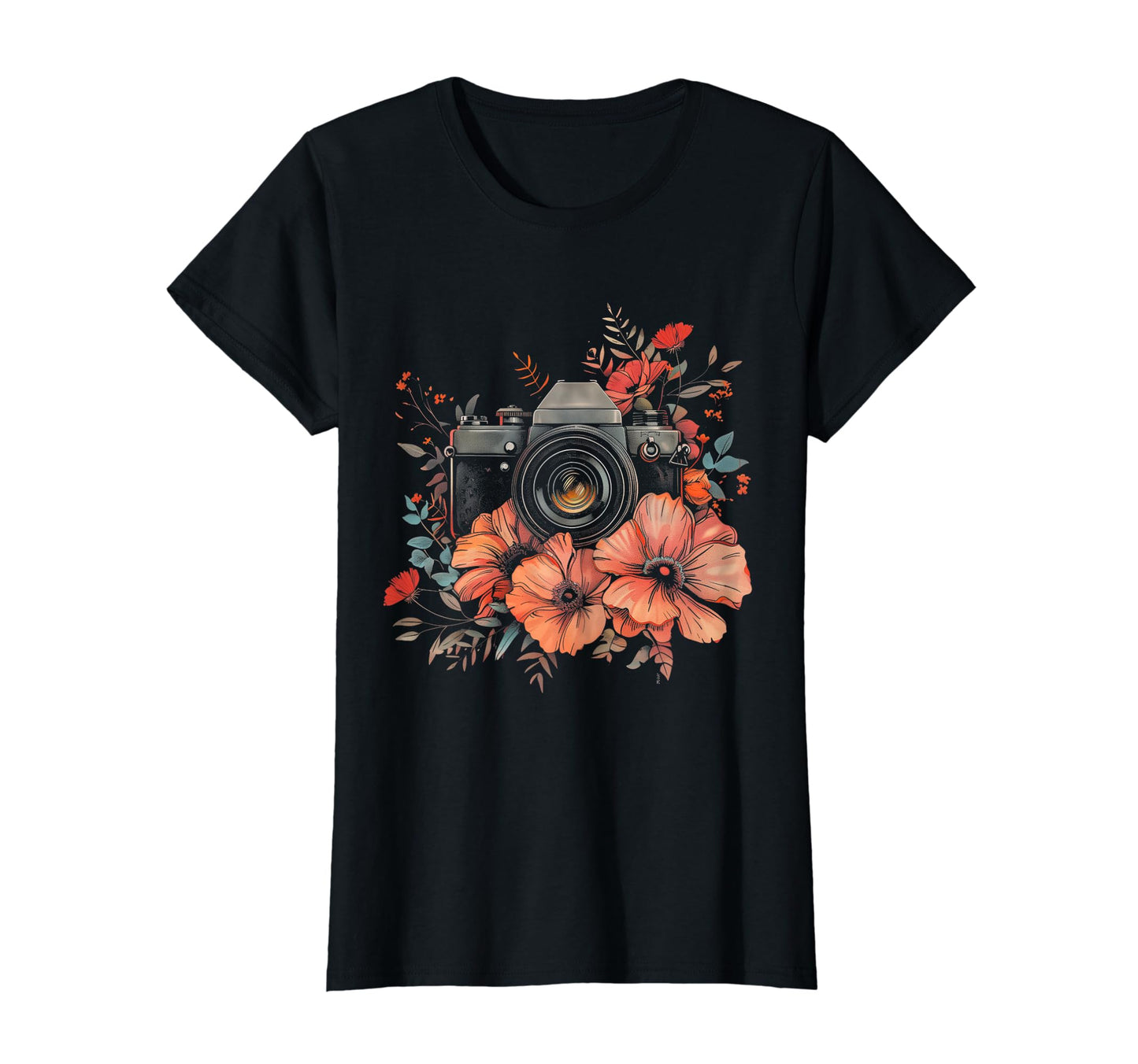 Photographer Camera Flowers Photography T-Shirt - Minimalist Print Unisex - T-Shirt, Sweatshirt, Hoodie