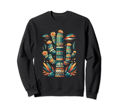 Cactus Serape Succulent Plant Cacti Sweatshirt - Custom Art Print Unisex - T-Shirt, Sweatshirt, Hoodie