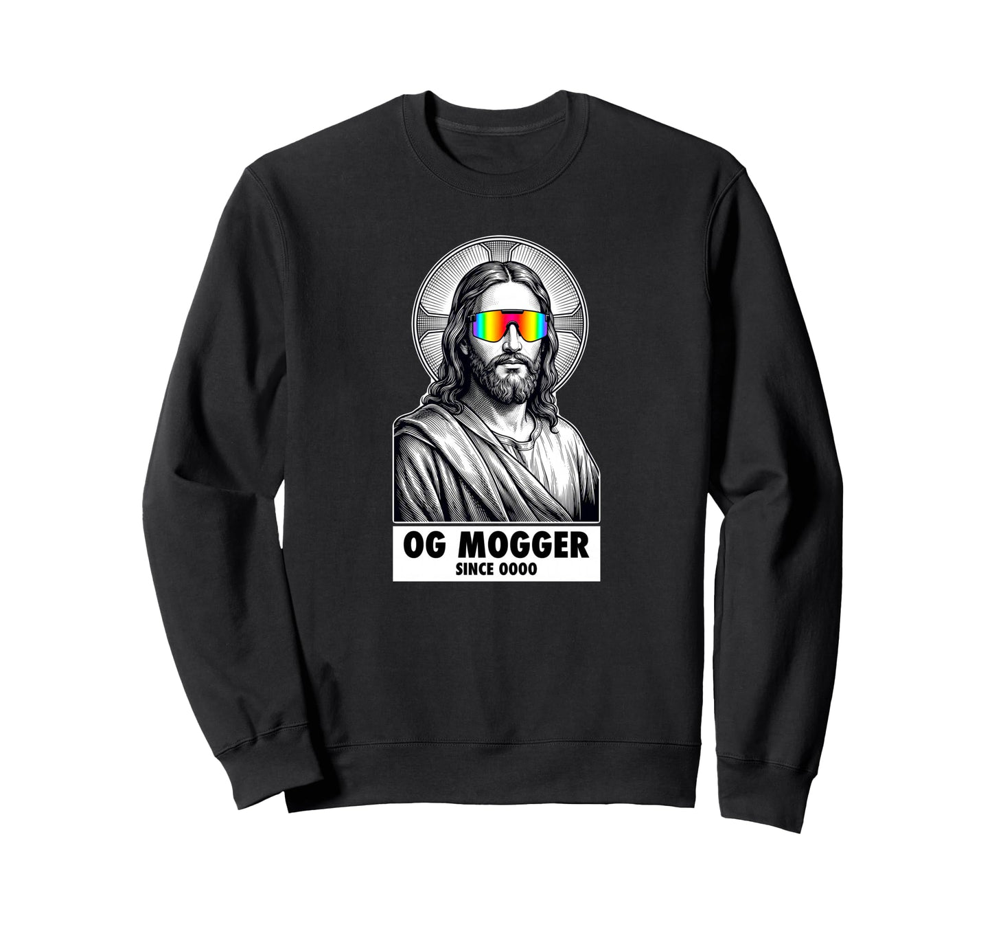Og Mogger Jesus Funny Sunglasses Sweatshirt - Aesthetic Graphic Unisex - T-Shirt, Sweatshirt, Hoodie