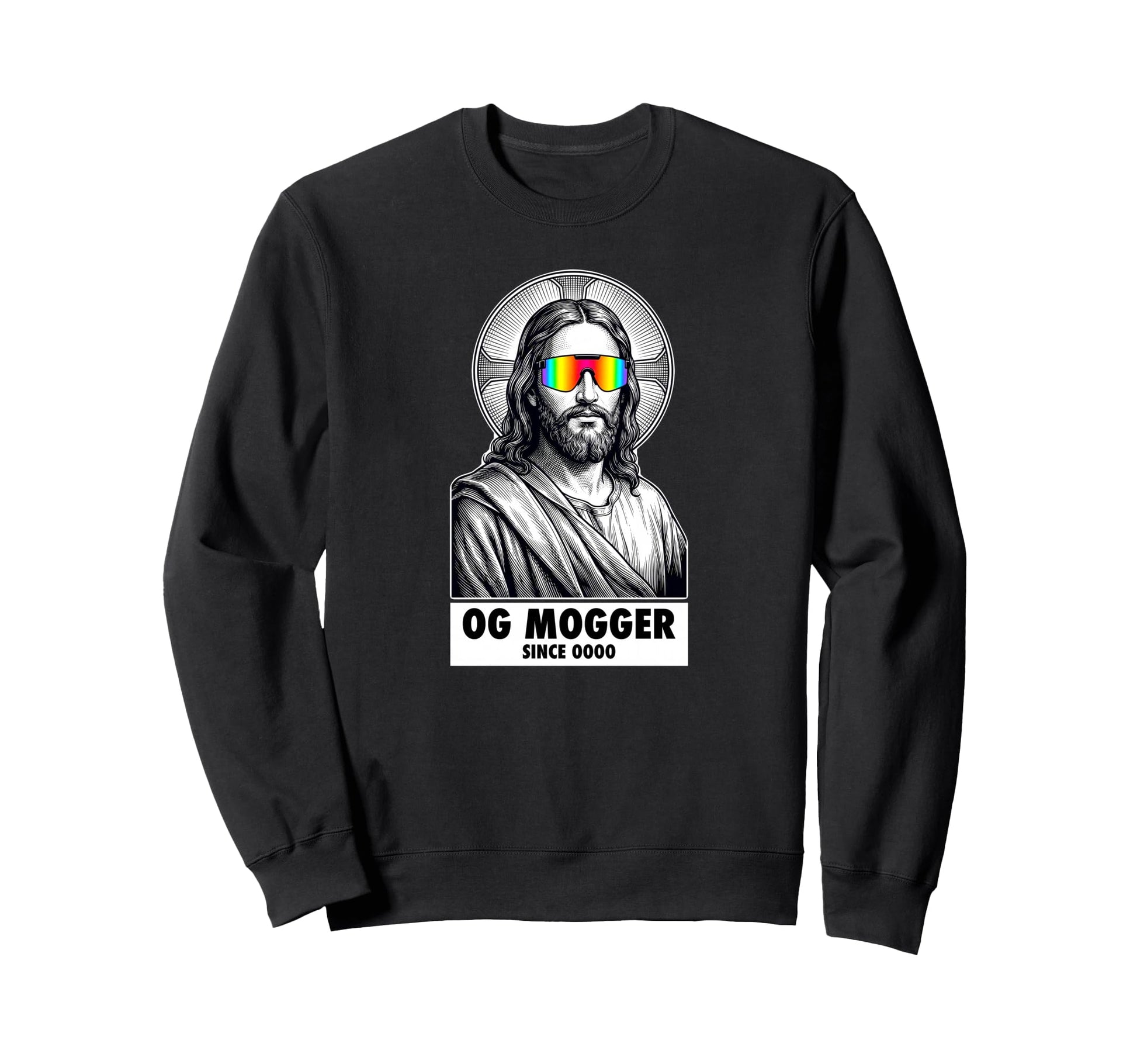 Og Mogger Jesus Funny Sunglasses Sweatshirt - Aesthetic Graphic Unisex - T-Shirt, Sweatshirt, Hoodie