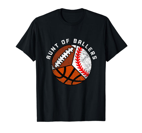 Aunt Ballers Funny Baseball T-Shirt - Minimalist Print Men Women - T-Shirt, Sweatshirt, Hoodie