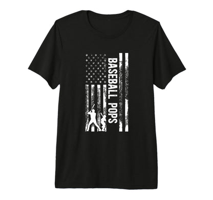 Mens Baseball Pops Grandpa Us Flag T-Shirt - Streetwear Style for Adults - T-Shirt, Sweatshirt, Hoodie