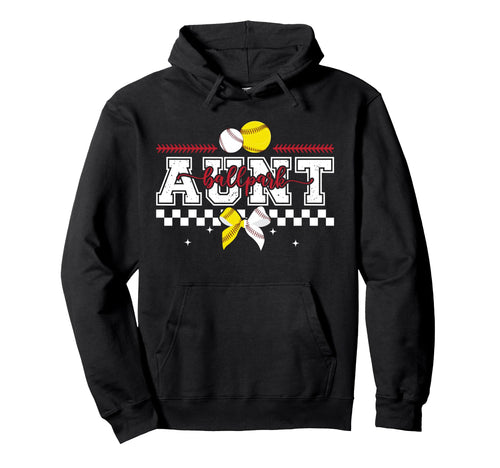Ballpark Aunt Baseball Softball Aunt Ballers Hoodie - Trendy Graphic Unisex - T-Shirt, Sweatshirt, Hoodie