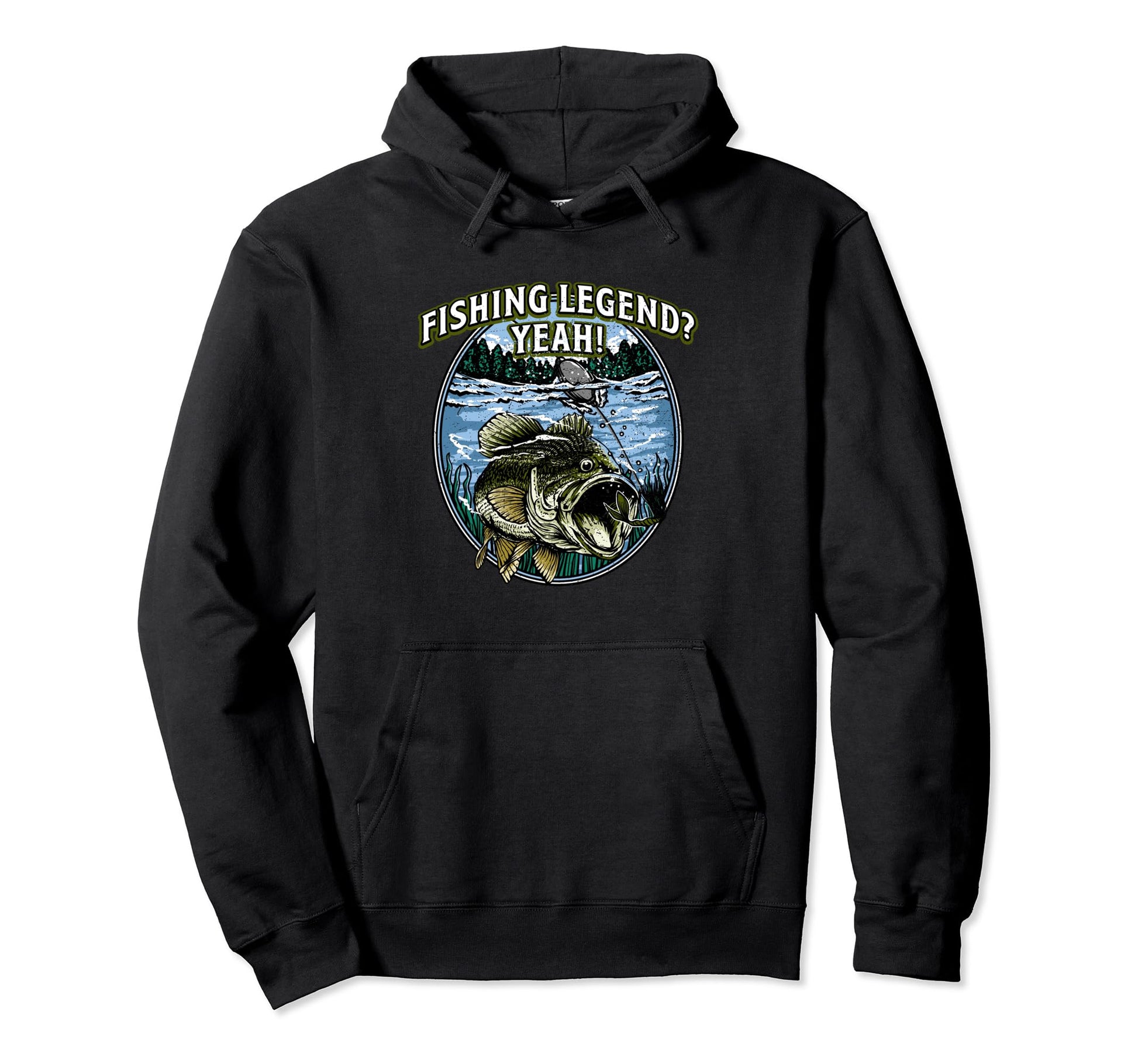 Fishing Legend Yeah Funny Fisherman Fish Hoodie - Graphic Print Unisex - T-Shirt, Sweatshirt, Hoodie