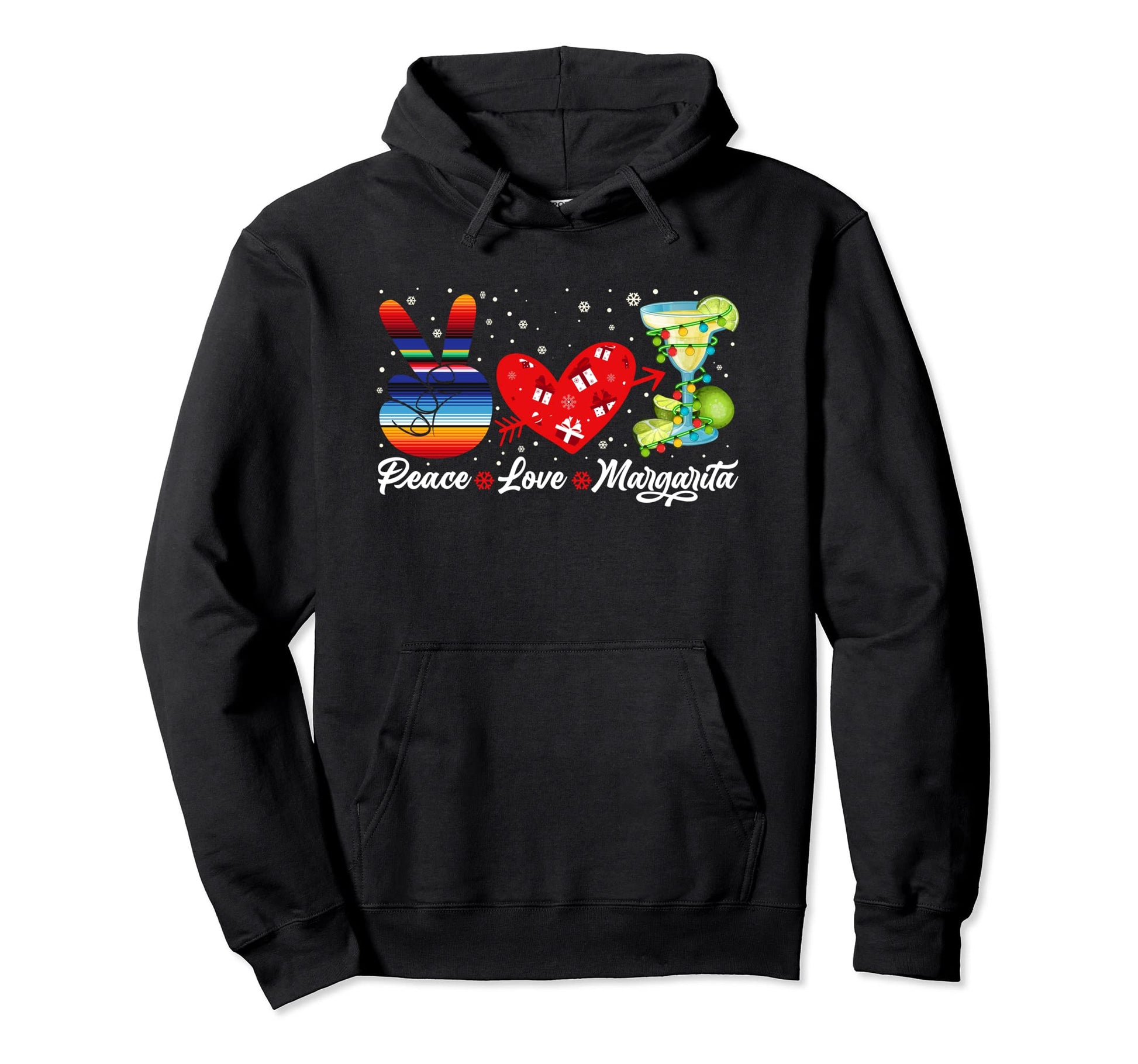 Peace Love Margarita Drinking Hoodie - Trendy Graphic Men Women - T-Shirt, Sweatshirt, Hoodie