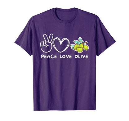 Peace Love Olive Olive Lover Food Lover T-Shirt - Trendy Graphic for Adults - T-Shirt, Sweatshirt, Hoodie