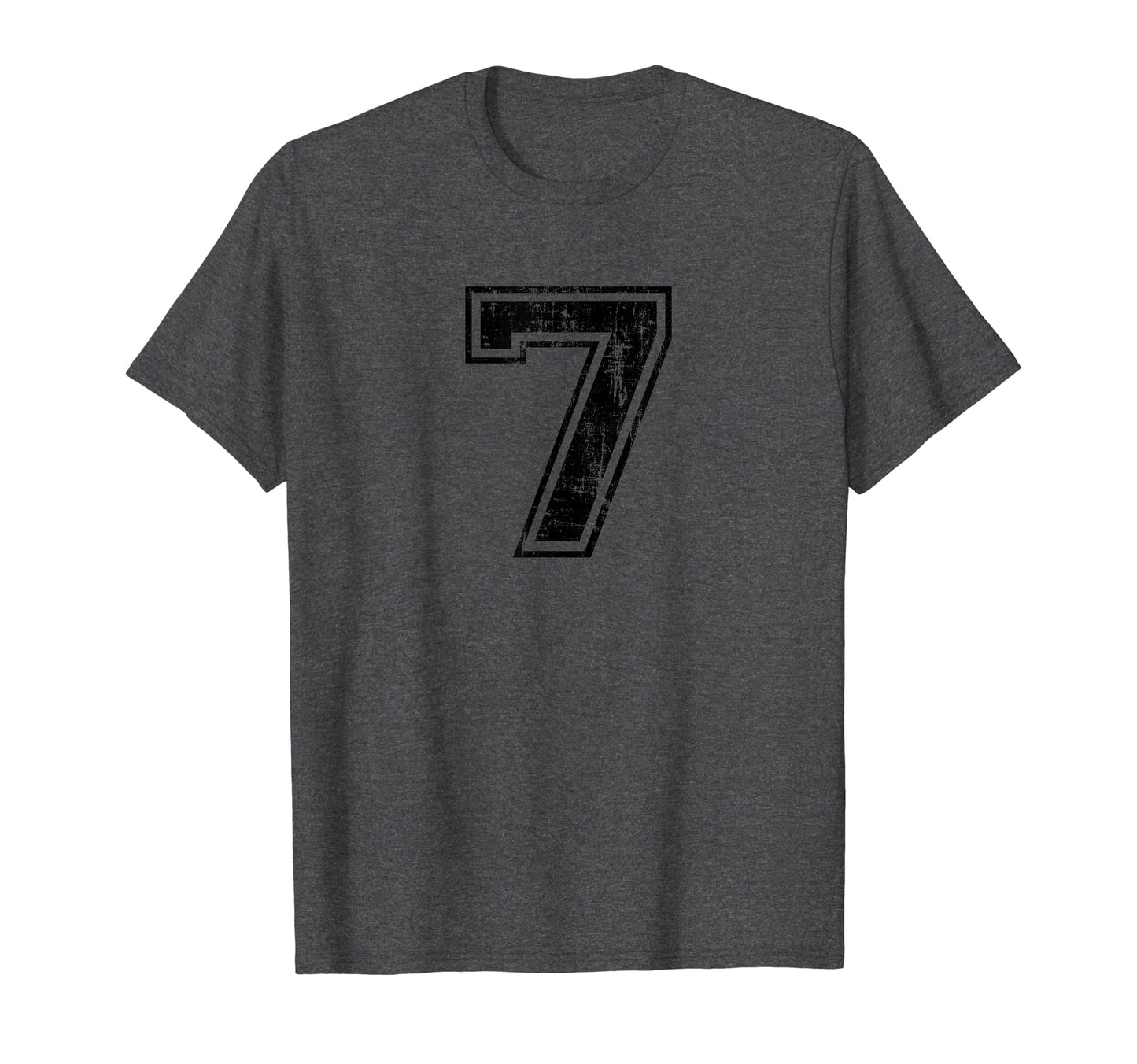 Number 7 Seven Varsity Distressed Sport T-Shirt - Unique Graphic Unisex - T-Shirt, Sweatshirt, Hoodie