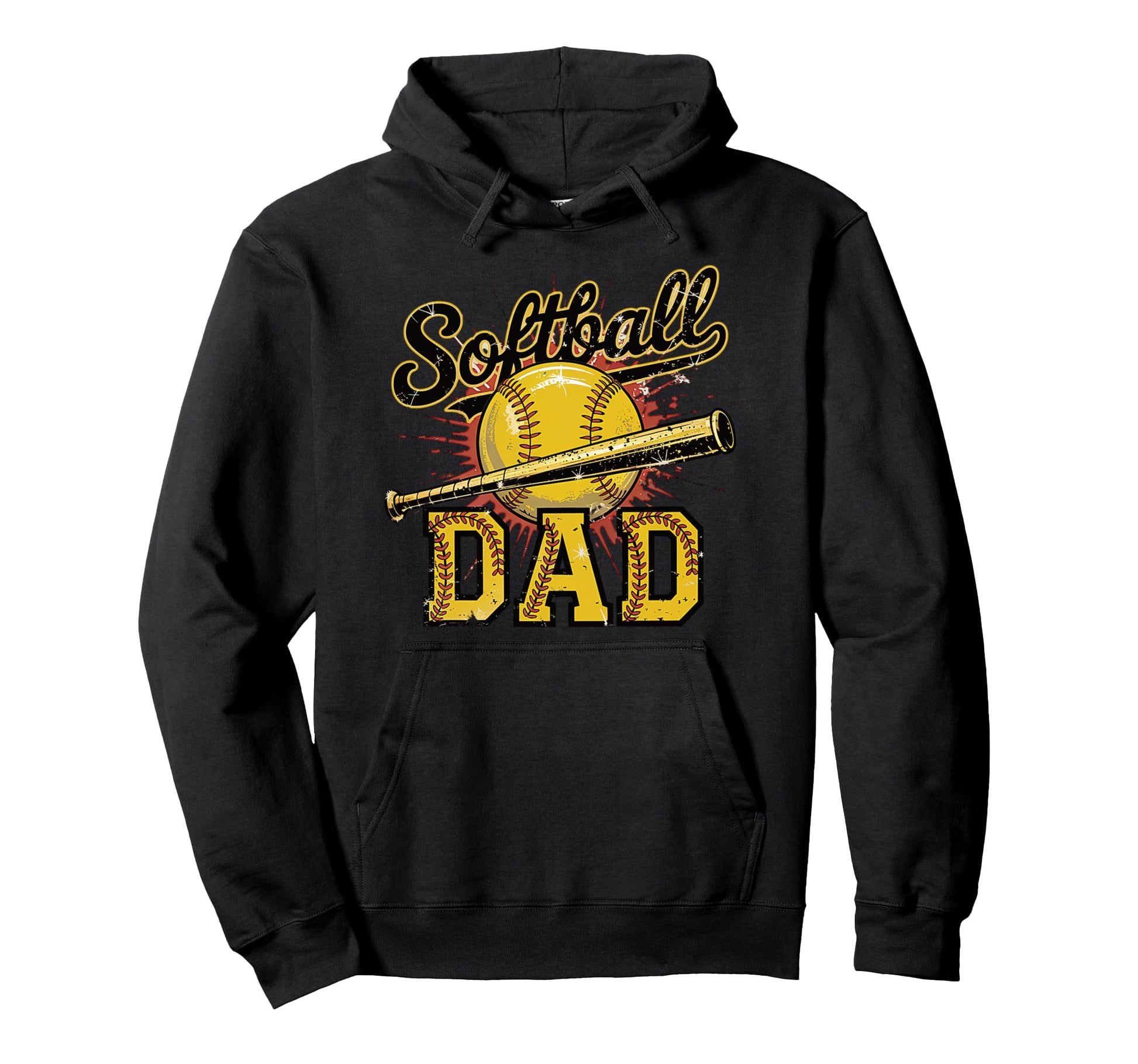 Proud Softball Dad Game Day Sports Loving Hoodie - Graphic Print Men Women - T-Shirt, Sweatshirt, Hoodie