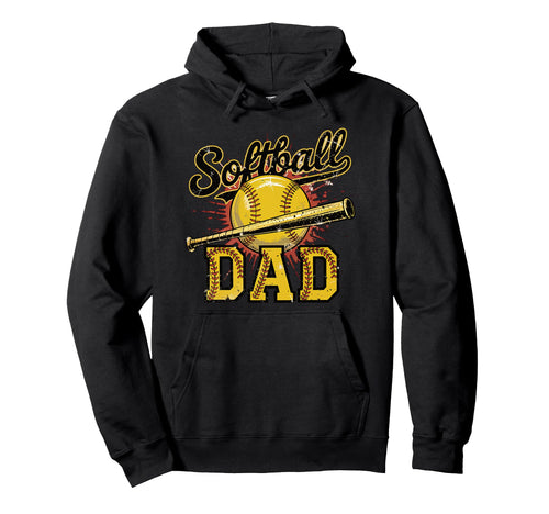 Proud Softball Dad Game Day Sports Loving Hoodie - Graphic Print Men Women - T-Shirt, Sweatshirt, Hoodie