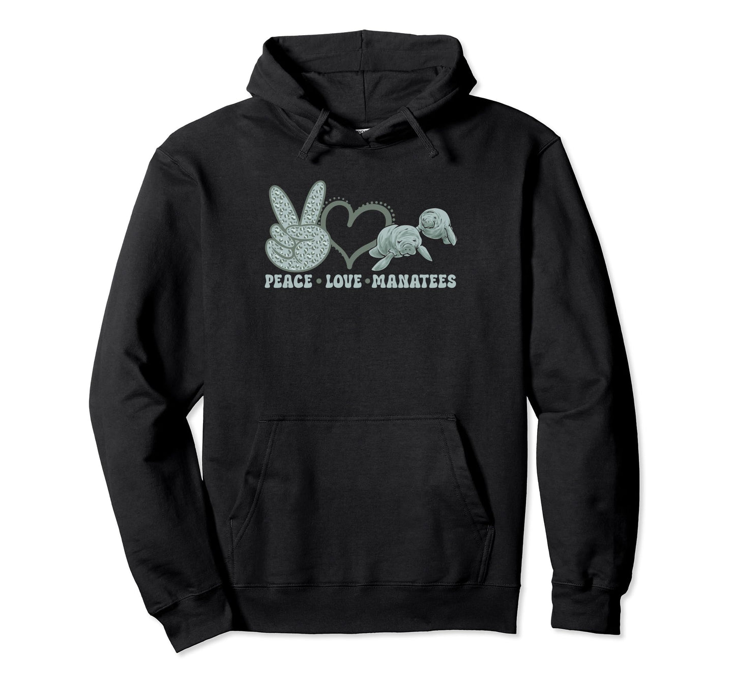 Manatee Sea Animal Peace Love Manatees Hoodie - Custom Art Print Unisex - T-Shirt, Sweatshirt, Hoodie