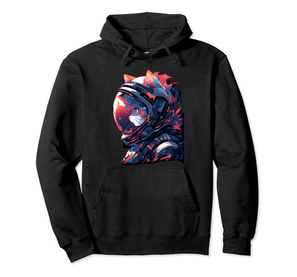 80S 90S Aesthetic Vaporwave Space Cat Hoodie - Graphic Print for Adults - T-Shirt, Sweatshirt, Hoodie