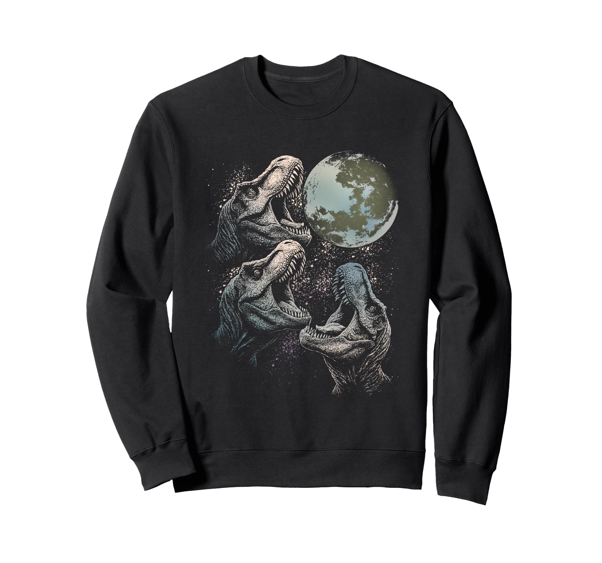 Three Velociraptor Dinosaur Howling Sweatshirt - Aesthetic Graphic Unisex - T-Shirt, Sweatshirt, Hoodie