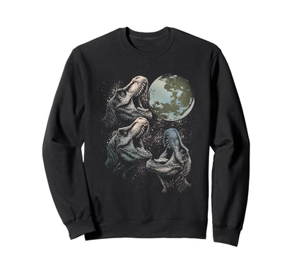 Three Velociraptor Dinosaur Howling Sweatshirt - Aesthetic Graphic Unisex - T-Shirt, Sweatshirt, Hoodie