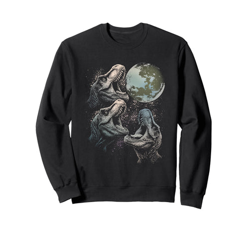 Three Velociraptor Dinosaur Howling Sweatshirt - Aesthetic Graphic Unisex - T-Shirt, Sweatshirt, Hoodie